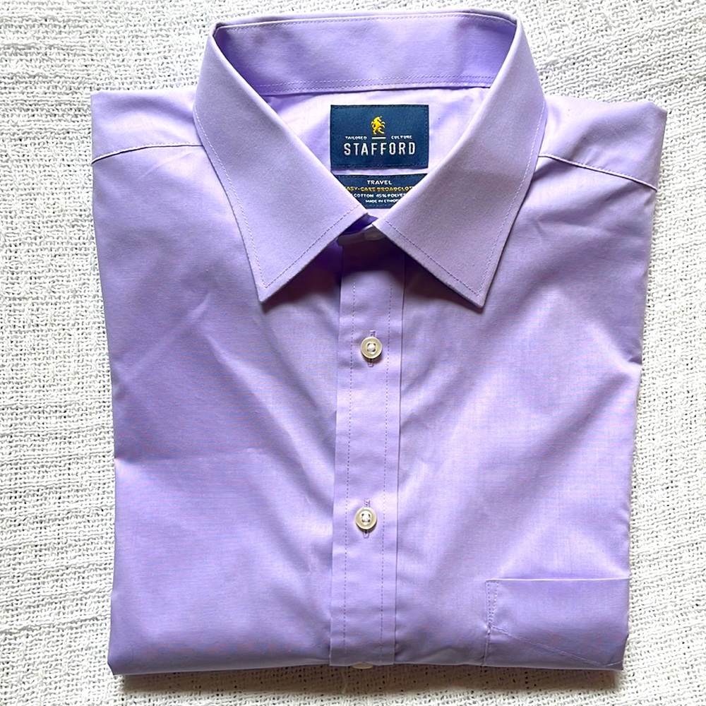STAFFORD long sleeve dress shirt with pocket 16 1/2 well maintained and clean